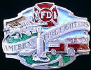 Colored American Firefighter Belt Buckle