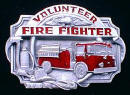 Colored Volunteer Firefighter Belt Buckle